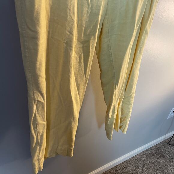 Abercrombie & Fitch SZ 31 US 12 Linen-Blend Tailored Straight Pant Butter Yellow - Picture 10 of 14